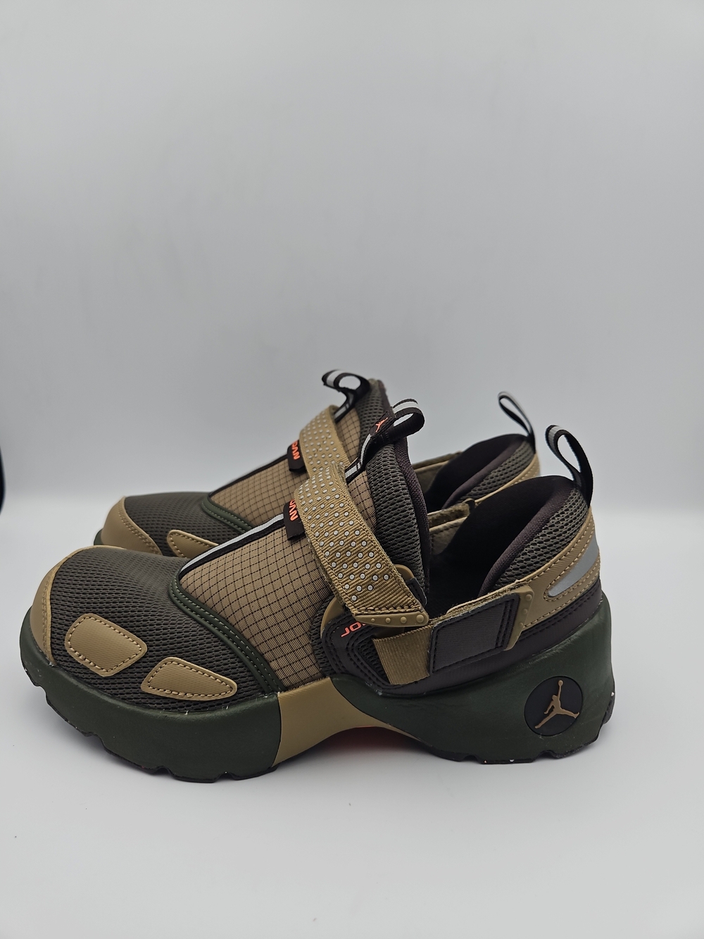 Nike Women's Slip-On Athletic Shoes in Olive Green and Tan